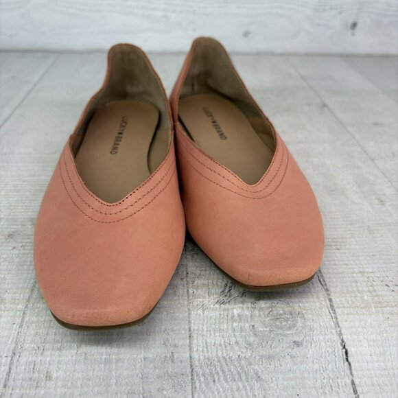 Lucky Brand ALBA Hazel Salmon Leather Slip On Square Toe Ballet Flat Shoe Sz 7 M - Picture 7 of 16
